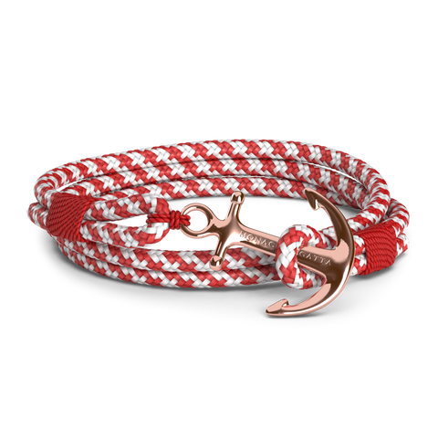 98000: Fire Red Double Rope, 24k Rose Gold