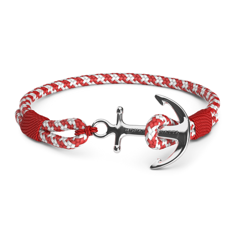 98000: Fire Red Single Rope, 24k White Gold